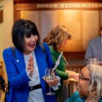 President Mantella mingling with guests